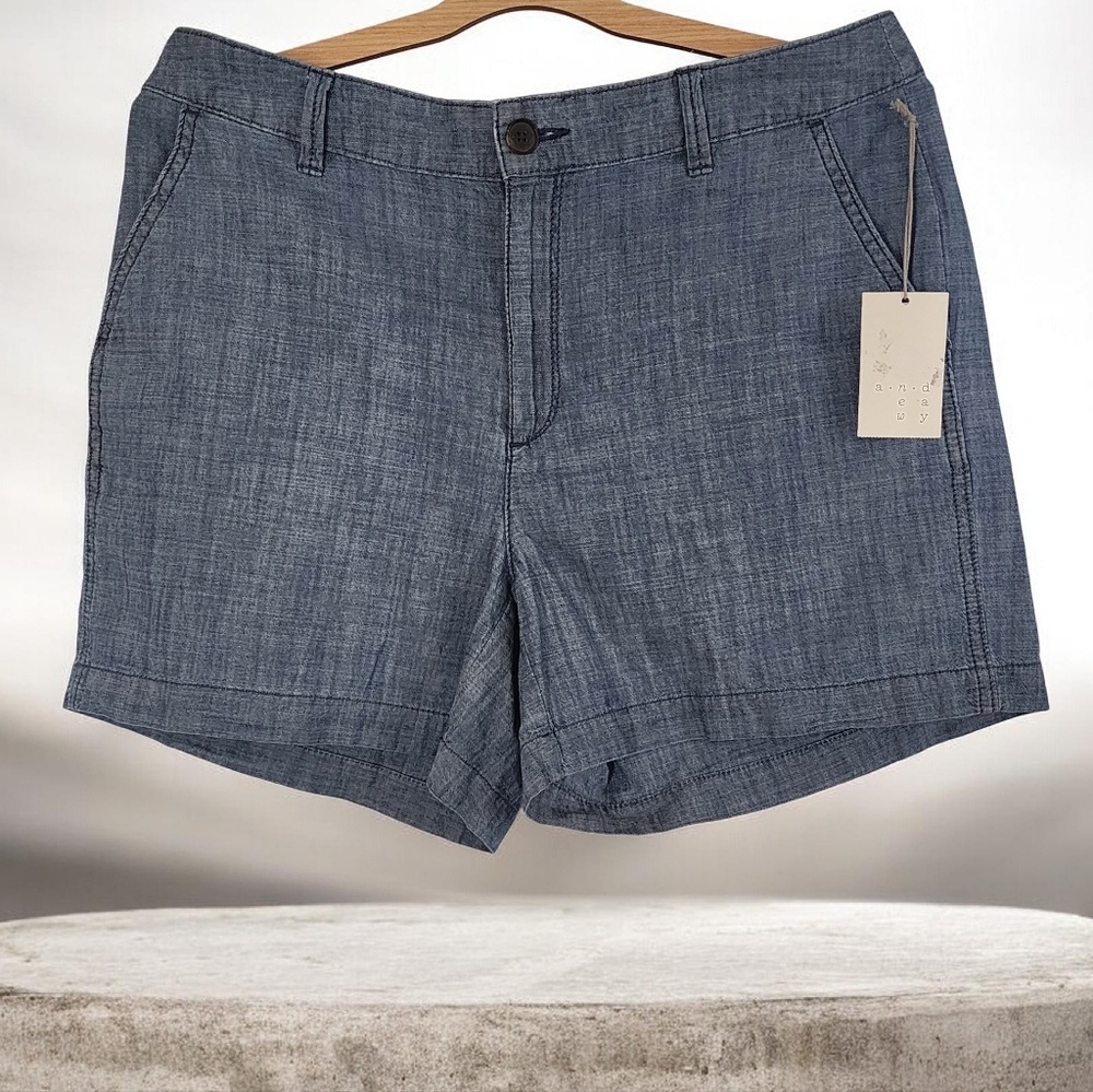 A New Day Chambray Chino Shorts - Size 10 - 5" Inseam